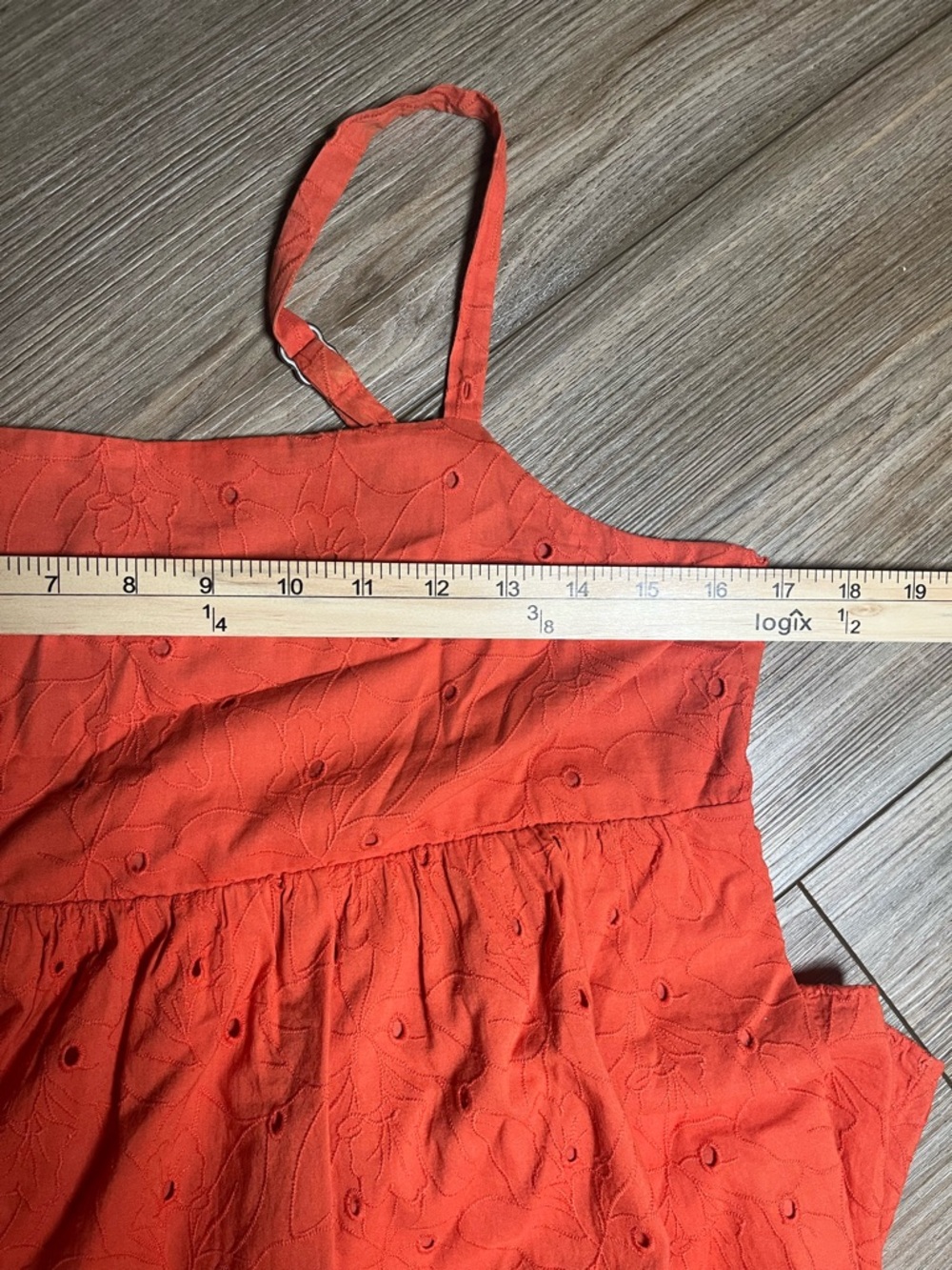Madewell Eyelet Summertime Cami Midi Dress Rusted Clay Orange SM - Picture 12 of 12